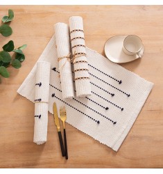 2022 Boho Fabric Table Decoration Woven Placemats Stripe Two