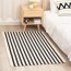 Wholesale Washable Black White Stripe Yarn Dyed Living Room Cotton Woven Simple Classic Bathroom Kilim Rug 