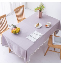 New Launching Home Kitchen Decoration Modern Design 100% Cotton Plaid Tablecloth With Fringes 