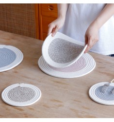2022 New Table Decoration Accessories Multifunction Woven Round Table Mat 