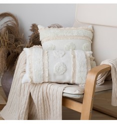 18x18 Wholesale Outdoor Modern Boho Cotton Woven Handmade Tufted Car Seat Sofa Lumbar Support Throw Cushion Pillow Cover 
