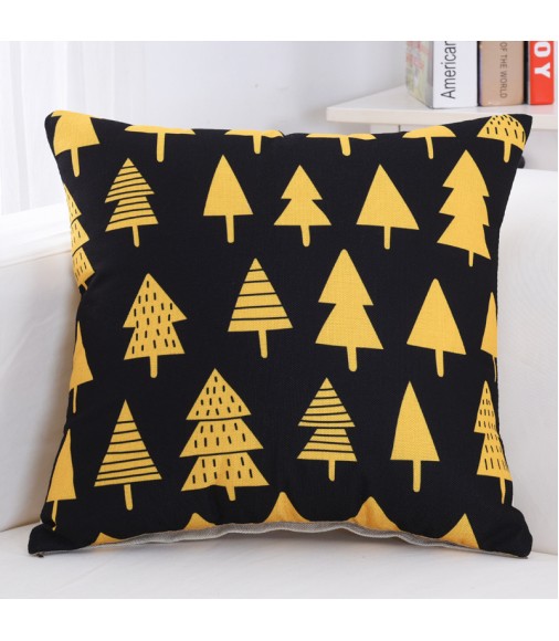 Scandinavian Geometric Tree Black Bright Yellow Heart Decorative