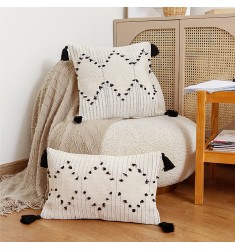 Best Selling Products In Usa Amazon White Cotton Woven Lumbar Accent Support Cushion Cover Boho Farmhouse Throw Pillow Cover 