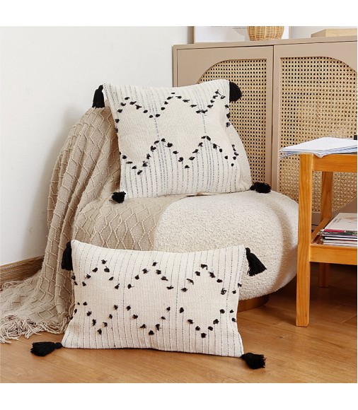 Best Selling Products In Usa Amazon White Cotton Woven Lumbar Accent Support Cushion Cover Boho Farmhouse Throw Pillow Cover 
