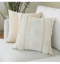 Tufted Decorative Throw Pillow Cover Woven Pillow Cover Boho Pillow Cover With Fringes,Home Decor Modern Small Lumbar Cotton 