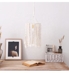 Hot Selling Boho Style Handmade Wedding Chandeliers Vintage Macrame Bedside Cotton Rope Handmade Lamp Shades For Home Decor 