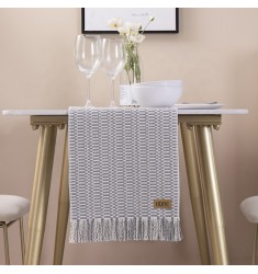Hot Selling Modern Style Natural Table Runner Decorations Table Cloth Runner Cotton Woven Farmhouse Dining Table Runner 