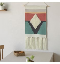 2022 New Wholesale Colorful Fall Home Kids Room Decor Cotton Woven Tufted Tapestry Boho Wall Art Decor Creative Wall Art Hanging 