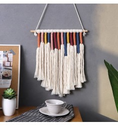 Hot Selling Colorful 100% Handmade Cotton Woven Tapestry Macrame Art Wall Hanging For Baby Kids Room Home Decor 
