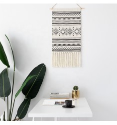 Hot Selling Wholesale National Color Cotton Woven Household Wall Hanging Custom Print Wall Tapestry With Handmade Tassels 