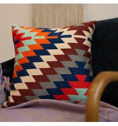 Moroccan Style Geometric Patterns Sofa Throw Pillow Wool Embroidery Cushion Cover Decorative Home Moroccan Pillow Cover 
