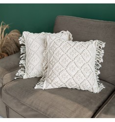 Hot Selling Macrame Boho Pillow Case Cover Wedding Decor Handmade Cotton Woven Pillow Case Crocheted Home Decor Cushion Covers 