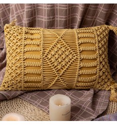 Wholesale Original Design Home Decor 100% Cotton Handwoven Outdoor Throw Macrame Pillow Cover 