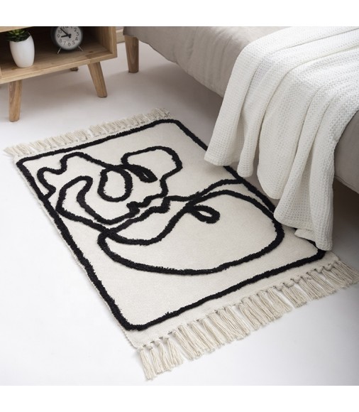 Wholesale Ins Hot Selling Unique Design Living Room Tufted Carpet Rug Couple Pattern Outdoor Floor Door Mat 