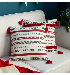 New Christmas Modern Boho Luxury Throw Pillow Covers Bohemian Livingroom Home Decorative Red Tufted Printed Cushion Cover 
