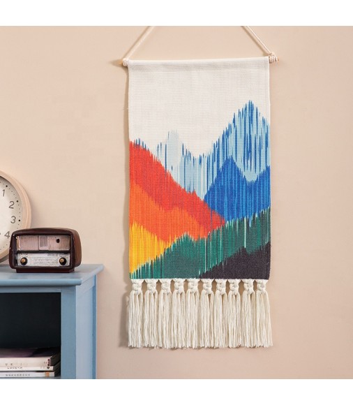 Wholesale New Design Cotton Woven Printed Pattern Wall Hanging Decore Geometric Pattern Tapestry Wall Hanging 