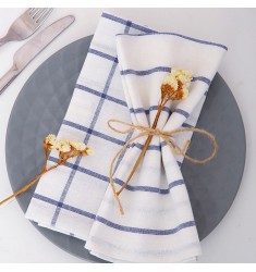 Wholesale Eco Friendly Kitchen Towel Home Decor Plaid Cleaning Dish Towels Hotel Use 100% Cotton Striped Check Table Tea Towels 
