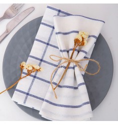 Wholesale Eco Friendly Kitchen Towel Home Decor Plaid Cleaning Dish Towels Hotel Use 100% Cotton Striped Check Table Tea Towels 