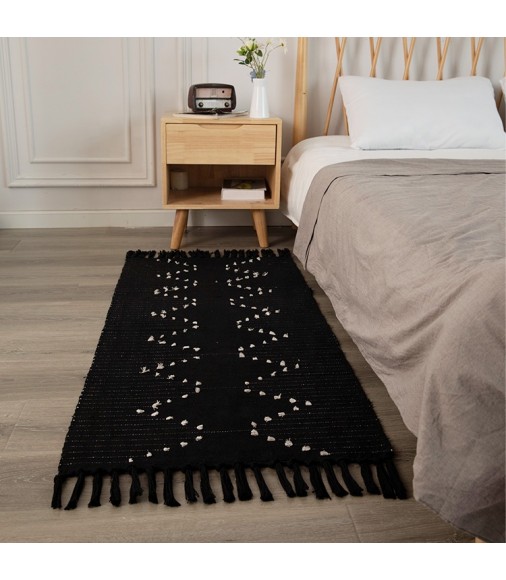 Hot Selling Boho Rugs Farmhouse Living Room Decor Hand Knotted Tassel Handmade Woven Geometric Carpets And Rugs 