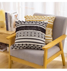 New Arrival Woven Decorative Cushion Cover Fashion Handmade Jacquard Sofa Pillow Cover Striped Cosy Pillow Case Decor Home Sofa 