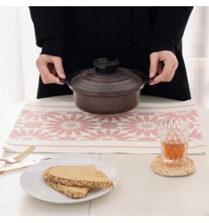 High Quality Boho Home Dinning Table Decor Washable Cotton Woven Printed Flower Dining Table Mat Placemat Set 