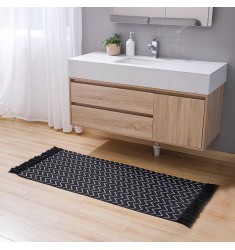 New Arrival Hot Selling Wholesale Washable Handwoven Cotton Yarn Dyed Jacquard Modern Custom Triangle Floor Hallway Runner Rug 
