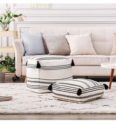 Bohemian Luxury Artisan Room Decor Cube Pouf Cover Living Room Furniture Home Stool /Ottoman Modern 1pc