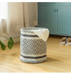 Wholesale Home Bathroom Dirty Clothes Storage Baskets Hamper Cotton Rope Large Capacity Collapsible Foldable Laundry Basket 