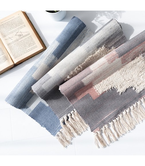 Hot Selling Tassel Modern Nordic Area Rug Living Room Decorative Custom Gradient Printed Carpet 