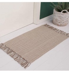Modern Wholesale Gradient Gray Plaid Cotton Woven Floor Mat For Living Room Office Bedroom Rugs Carpets 