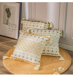 Wholesale Bohemian Geometric Jacquard Modern Woven Cotton Sofa Pillow Cover Home Sofa Chair Decorative Throw Cushion Cover 