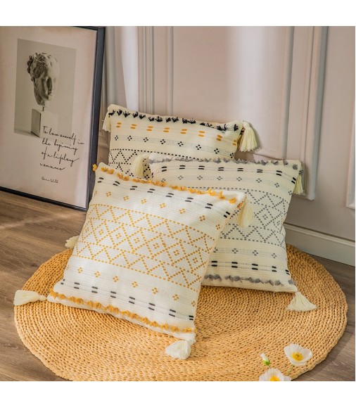 Wholesale Bohemian Geometric Jacquard Modern Woven Cotton Sofa Pillow Cover Home Sofa Chair Decorative Throw Cushion Cover 