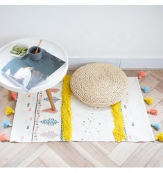 Custom Hand Tufted Living Room Boho Kids Room Kids Floor Play Mat Cotton Printed Colourful Bohemian Eco