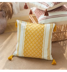 Wholesale Modern Cotton Woven Custom Geometric Handmade Tassel Decoration Throw Pillow Covers Farmhouse Bohemian Cushion Cover 