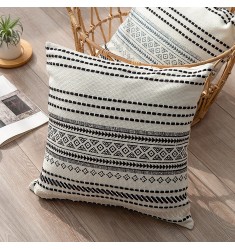 Hot Selling Modern Stripe Home Decorative Pillow Covers Cotton Woven Printed Cushion Boho Throw Pillow Cover 