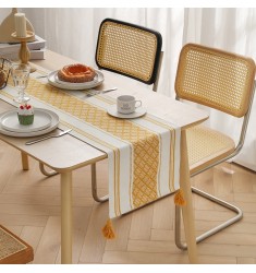 2021 Unique New Products Modern Home Party Table Decorations Boho Cotton Jacquard Placemat And Table Runner Set 