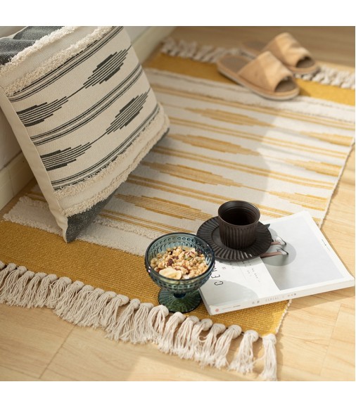 Luxury Hotel Nordic Geometric Pattern Hand Knotted Tassel Luxury Sofa Bedroom Kitchen Mat Cushion Modern Area Living Room Rug 