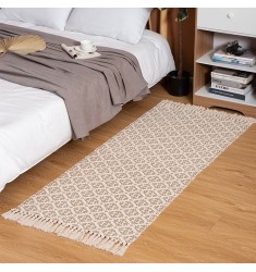Nordic Style Printed Area Soft Drawing Boho Style Cotton Woven Printed Floor Home Rug And Carpet For Living Room 