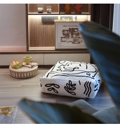 New Christmas Modern Moroccan Pouf Ottoman Footstool Outdoor Abstract Home Decor Boho Pouf Cover Embroidered Pouf Ottomans 