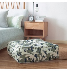 New Modern Design Abstract Custom Luxury Moroccan Square Big Soft Comfortable Bedroom Sofa Foot Stool Ottoman Pouf Stool 