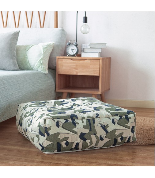 2022 New Modern Design Abstract Custom Luxury Moroccan Square Big Soft Comfortable Bedroom Sofa Foot Stool Ottoman Pouf Stool 