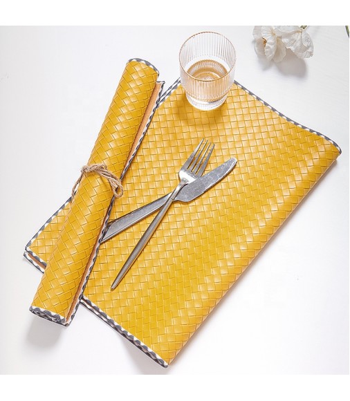 Wholesale Custom Modern Restaurant Kitchen Rectangular Washable Waterproof Non Slip Plastic Pvc Dining Table Mat Placemats 