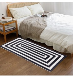 New Design Geometric Cotton Woven Modern Style Bedroom Living Room Floor Silk Printed Rug 