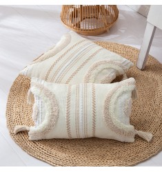New Tufted Boho Square Throw Pillow Covers Rectangle Farmhouse Cotton Woven Tufted Boho Throw Pillow Covers 