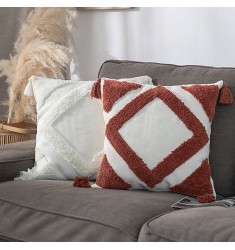 2022 New Arrivals Boho Nordic Farmhouse Cushion Cover Home Decoration Cotton Woven Tufted Sofa Lumbar Throw Pillow Case 