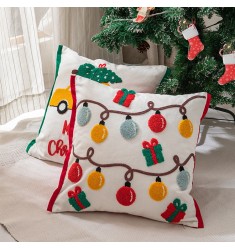 2022 New Christmas Modern Cartoon Colorful Home Decorative Embroidered Wedding Throw Pillow Cover Cushion Covers Manufacturers 