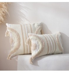 2022 New Modern Luxury Bohemian Cream Cushion Covers Decorative Home Farmhouse Cotton Rope Woven Tufted Throw Pillow Covers 