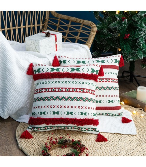 New Christmas Decoration Modern Throw Pillow Covers 18 X18 Bohemian Home Sofa Couch Decor Red Tufted Cushion Cover Home 