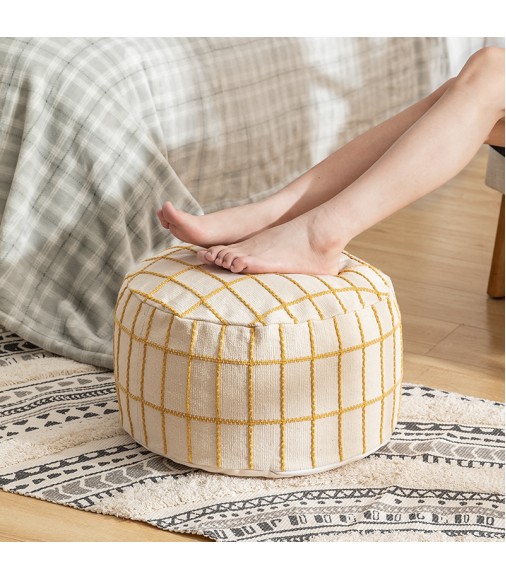 2022 New Christmas Boho Modern Moroccan Pouf Round Pouf Foot Stool Jacquard For Living Room Decoration Ottoman Outdoor Pouf 
