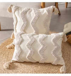 2022 New Arrivals Nordic Pillow Case Modern 100% Cotton Woven Cushion Covers Home Wedding Decoration Tufted Throw Pillow Covers 